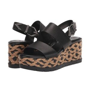 Vince Camuto Miapelle Black Platform Wedge Sandals